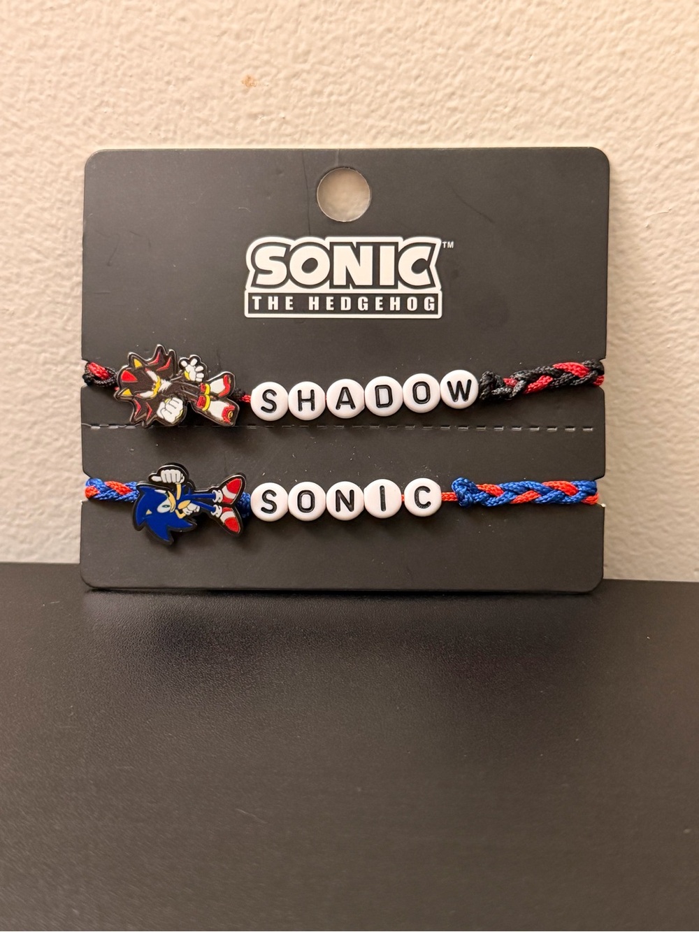 *BRAND NEW* SEGA Sonic the Hedgehog Sonic & Shadow Multicolor Cord Bracelet Set